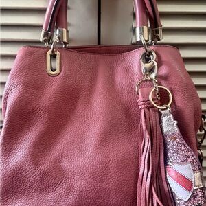 Vince Camuto Blush Rose Leather Bag with Tassel Charm